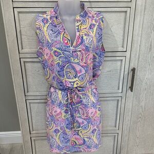 IBKUL Multicolor Paisley fish Sleeveless Dressed